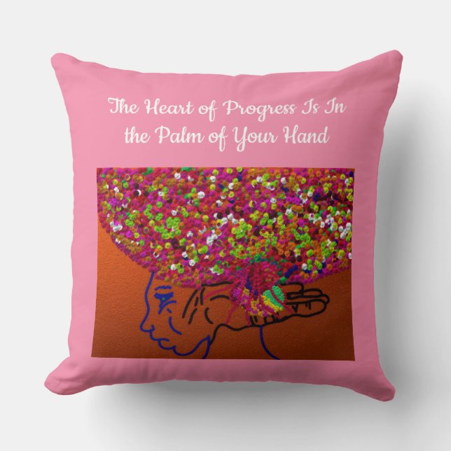 Coussin Le cœur du progrès (Recto)