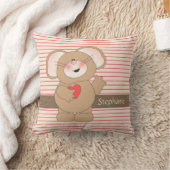 Coussin Le coeur mignon de la souris W sur des filets, (Couverture)