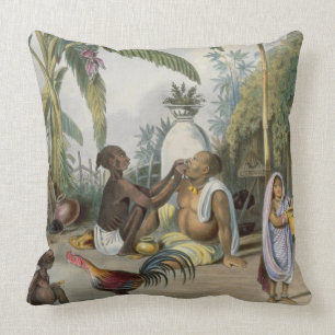 Coussin Le coiffeur de village, plaquent 6 des "Indiens",