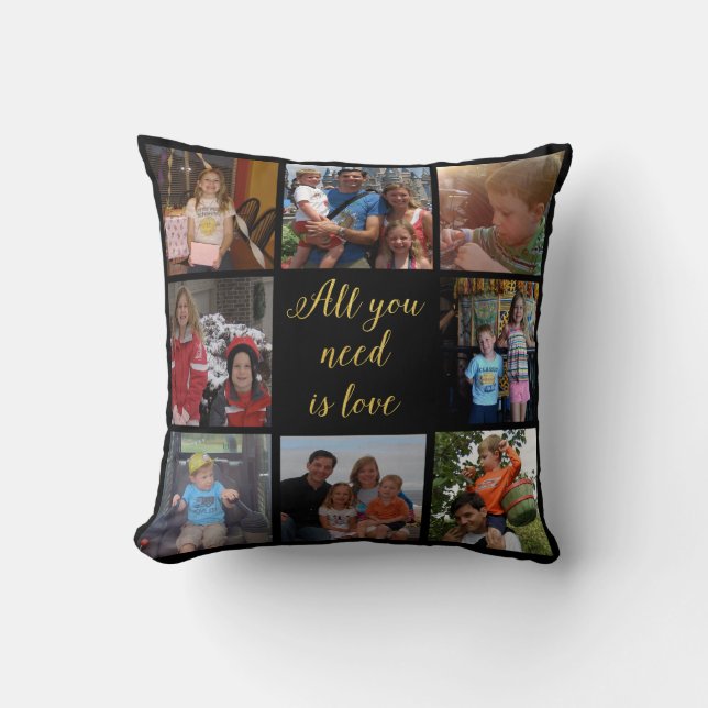 Coussin Le collage fait sur commande tout de photo de (Recto)