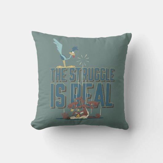 Coussin Le combat est réel ROAD RUNNER™ & Bip Bip et Coyot (Recto)