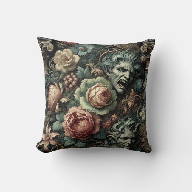 Coussin ⚰️ Le Conseil du chagrin - Gothique victorien (Recto)