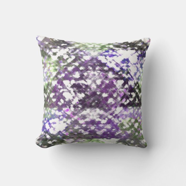 Coussin Le contrôle vert pourpre mou floral de trellis de (Recto)