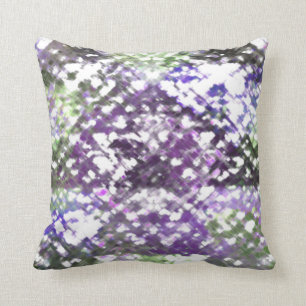 Coussin Le contrôle vert pourpre mou floral de trellis de