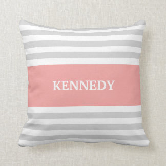 Coussin Le corail gris barre le monogramme