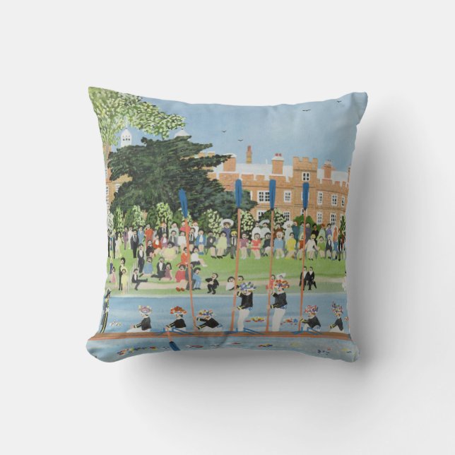 Coussin Le cortège des bateaux à l'université d'Eton (Recto)