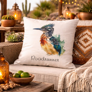 Coussin Le coureur peint, Roadrunner aquarelle personnalis