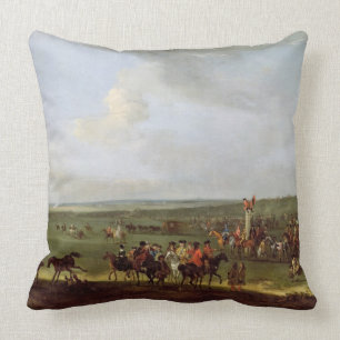 Coussin Le cours rond à Newmarket, se préparant au K