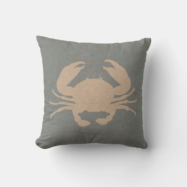 Coussin Le crabe Shell échouent le bleu (Recto)