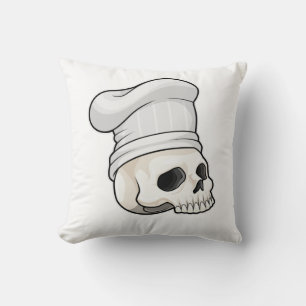Coussin Le crâne cuisiné avec le casquette chef
