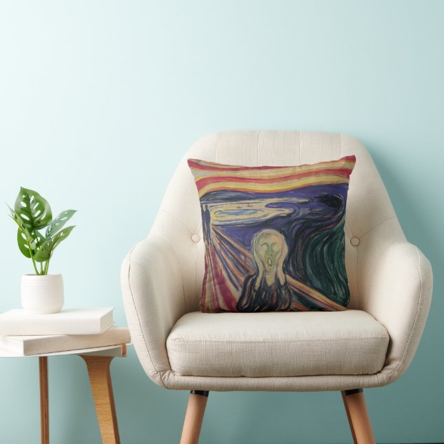 Coussin Le Cri d'Edvard Munch, Expressionnisme Vintage (Chaise)