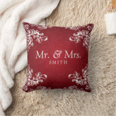 Coussin Le cru élégant de mariage tourbillonne le rouge 2 (Couverture)