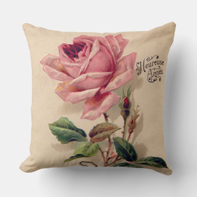 Coussin Le cru rose s'est levé (Recto)