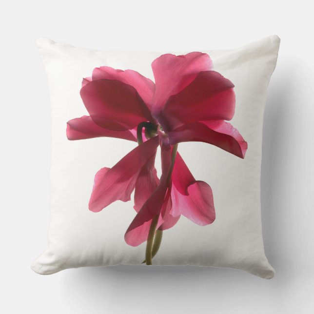 Coussin Le cyclamen danse le carreau 20" de polyester x (Recto)