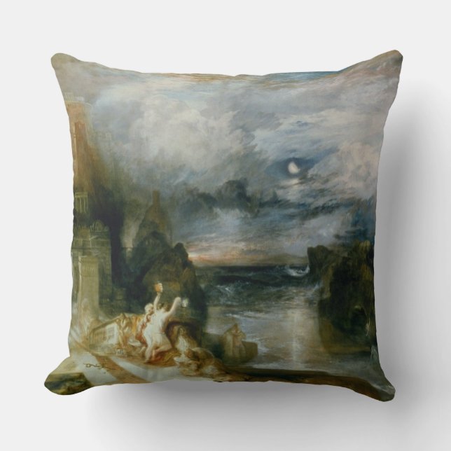 Coussin Le départ du héros et du Leander (huile sur la (Recto)