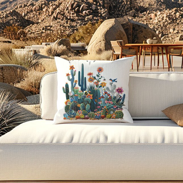 Coussin Le désert fleurit le mirage luxuriant (Créateur téléchargé)