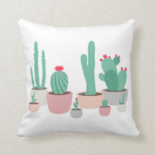 Coussin Le désert rêve les cactus mis en pot