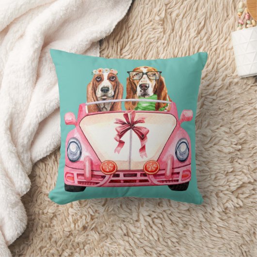Coussin Le design Mariage de Basset Hound (Couverture)