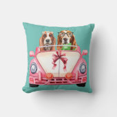 Coussin Le design Mariage de Basset Hound (Recto)