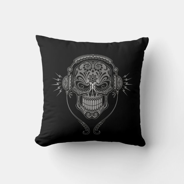 Coussin Le DJ noir sucrent le crâne (Recto)