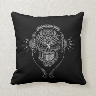 Coussin Le DJ noir sucrent le crâne
