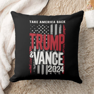 Coussin Le drapeau américain Trump Vance 2024 fait revenir
