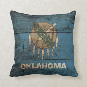 Coussin Le drapeau de l'État de l'Oklahoma sur le vieux g