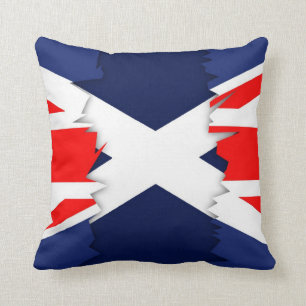 Coussin Le drapeau écossais, Union Jack a déchiré le