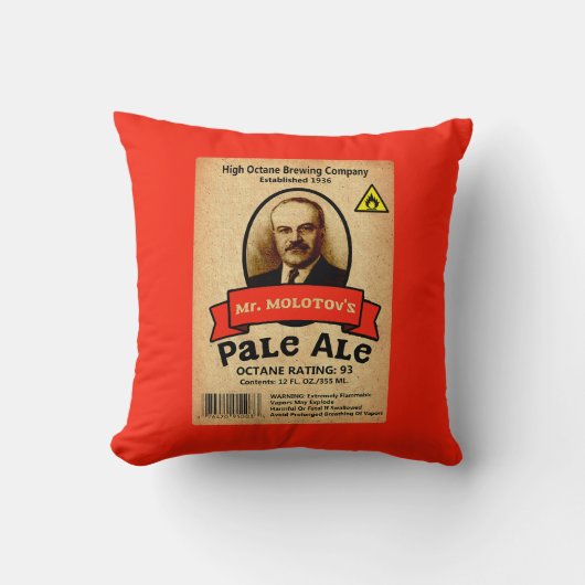 Coussin Le Étiquette Pale Ale de M. Molotov (Recto)