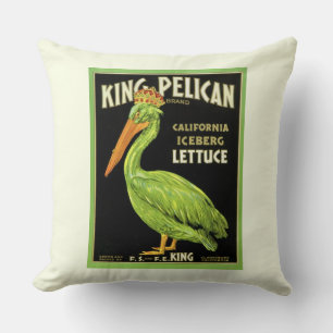Coussin Le Étiquette pélican vert
