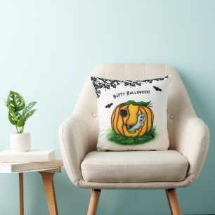 Coussin Le fantôme d'Halloween, chauve-souris, fantôme et