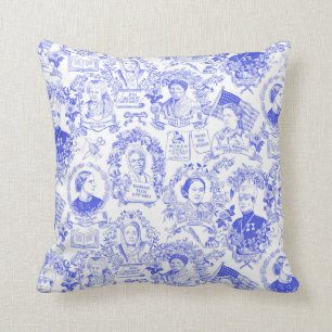 Coussin Le féministe historique fraye un chemin Toile ble