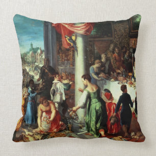 Coussin Le festin d'hiver, recueillant à l'état bavarois