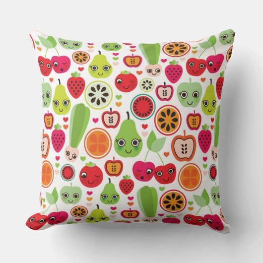 Coussin le fruit badine la pomme d'illustration (Recto)