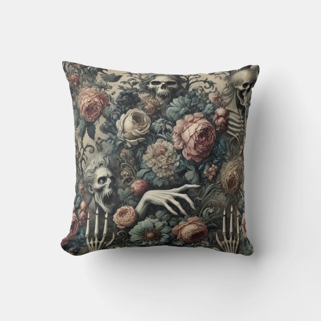 Coussin Le Gambit du Goule – Victorien gothique (Recto)