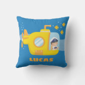 Coussin Le garçon mignon dans le sous-marin badine le (Verso)