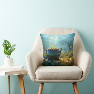 Coussin Le grand pot orné de SlipperyJoe pour la Saint-Pat