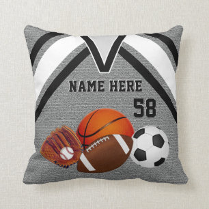 Coussin Le gris personnalisé folâtre la pièce de sports