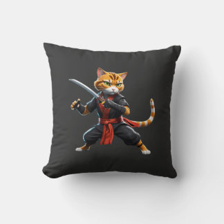 Coussin Le guerrier japonais Ninja Cat T-Shirt