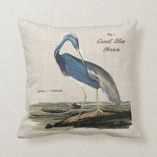 Coussin Le héron de grand bleu - coton