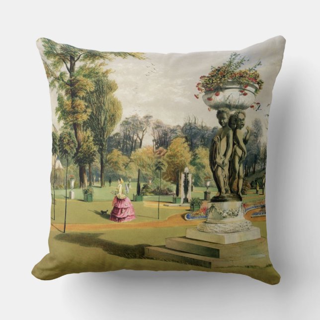 Coussin Le jardin de terrasse, abbaye de Woburn (Recto)