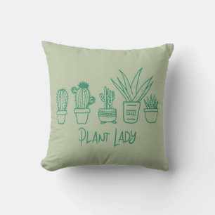 Coussin Le jardin succulent de la Plante Lady Cactus en ve