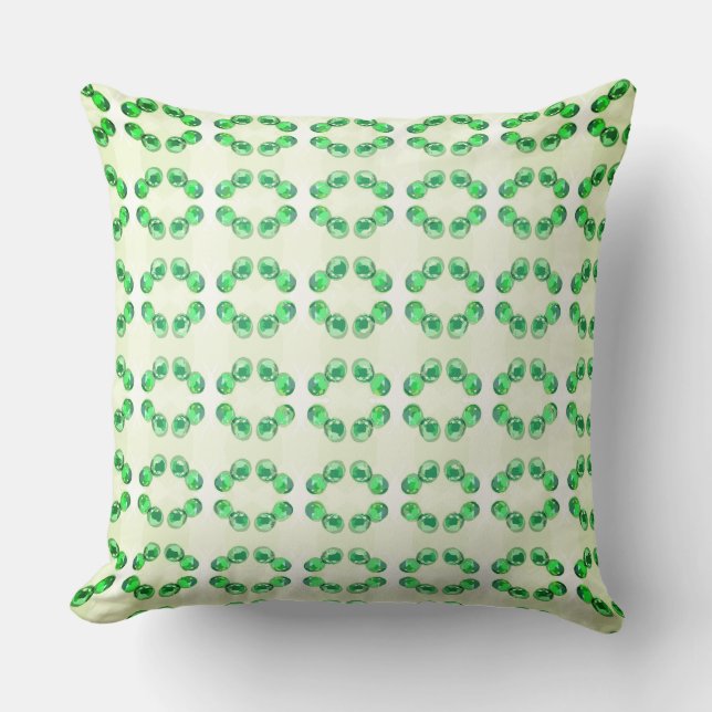 Coussin Le Jeu d'émeraude vert et rond (Recto)