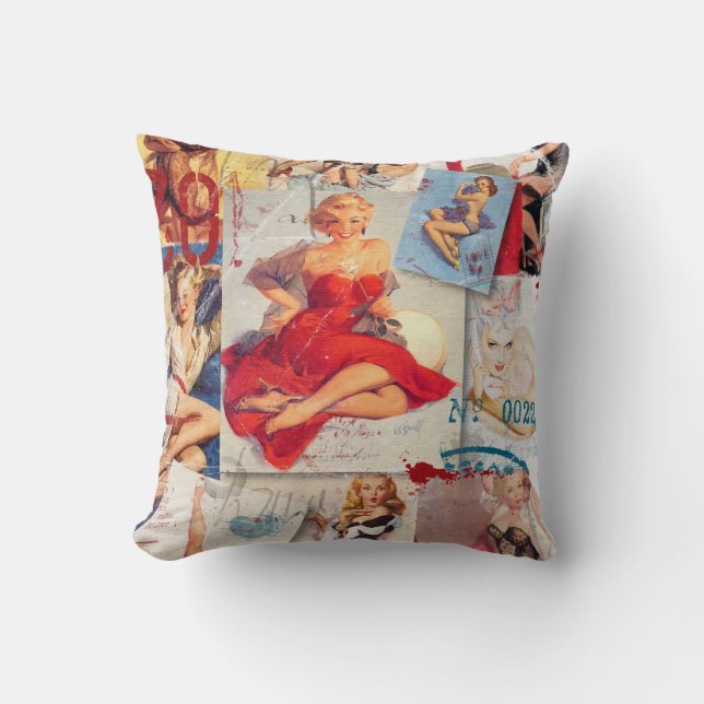 Coussin Le kitsch Bitsch : Collage 1 de Pin- d'amour (Recto)