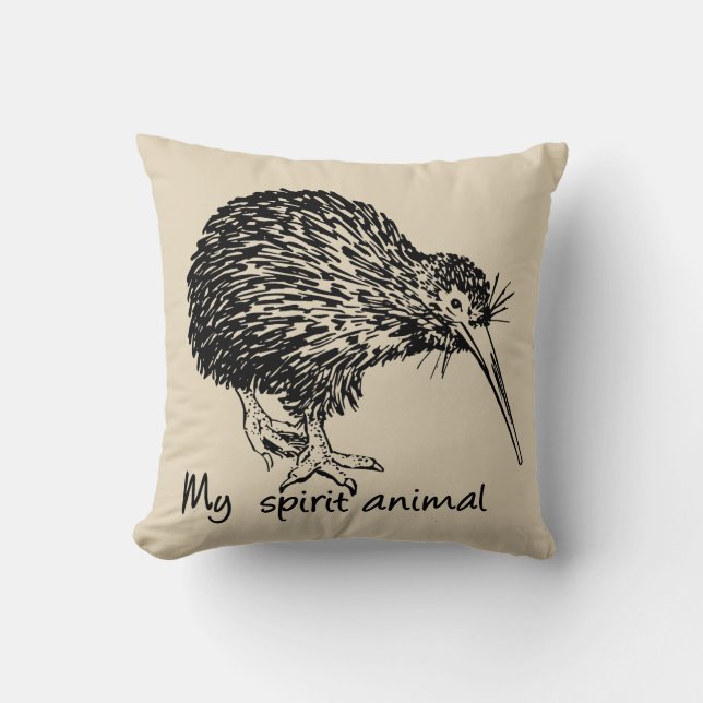 Coussin Le kiwi est mon animal d'esprit (Recto)