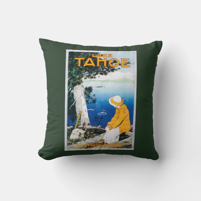 Coussin Le lac Tahoe PosterLake promotionnel Tahoe, CA (Recto)