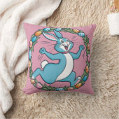 Coussin Le lapin dansant de la prairie de Pâques (Couverture)