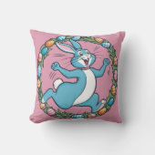 Coussin Le lapin dansant de la prairie de Pâques (Recto)
