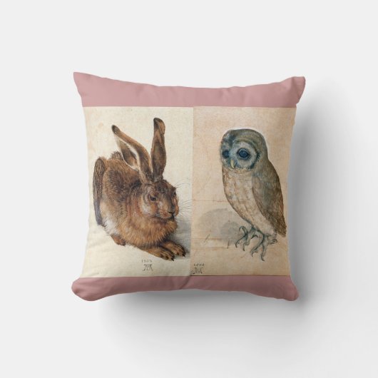 Coussin Le lièvre (lapin) et le hibou (Recto)