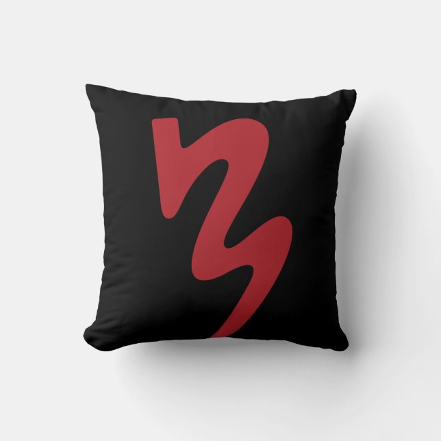 Coussin Le logo de marche bilatéral rouge et noir de (Recto)
